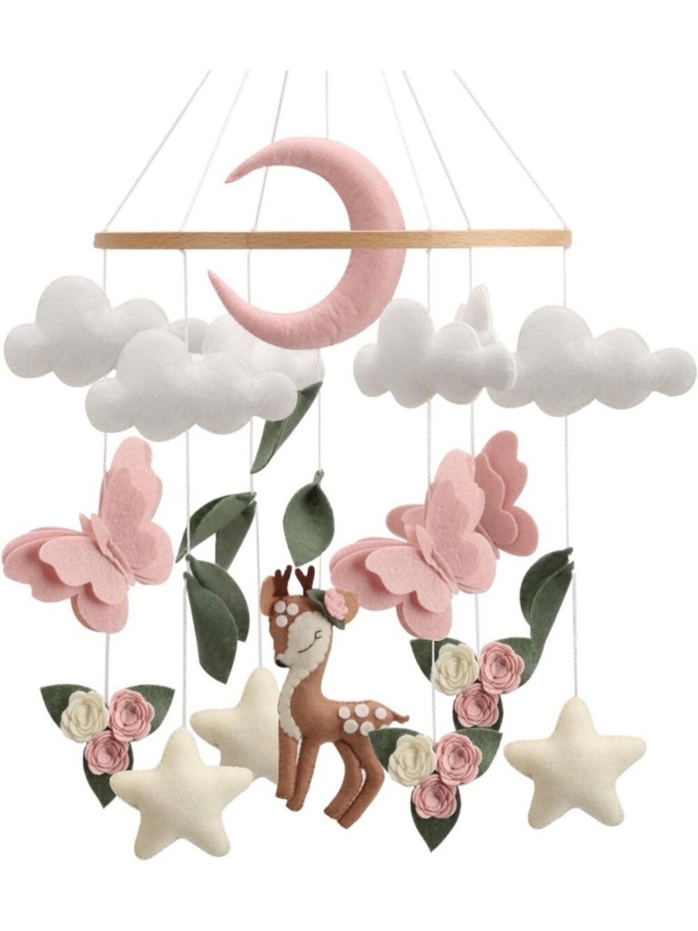 Butterfly & Flower Hanging Mobile for Girls' Room Decor - Ceiling Nursery Art